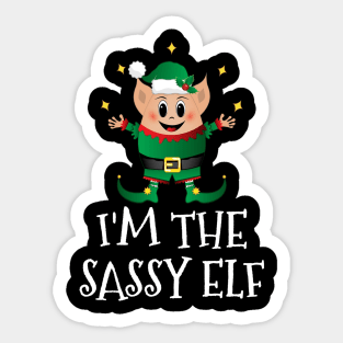 Cute Funny Christmas Elf Costume Im The Sassy Elf Sticker